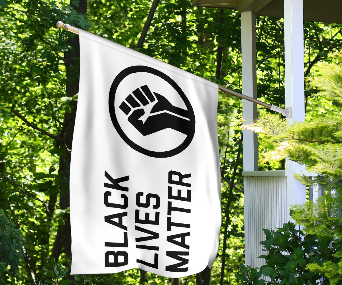 Black Lives Matter Fist Flag For Outdoor Decoration Banner White