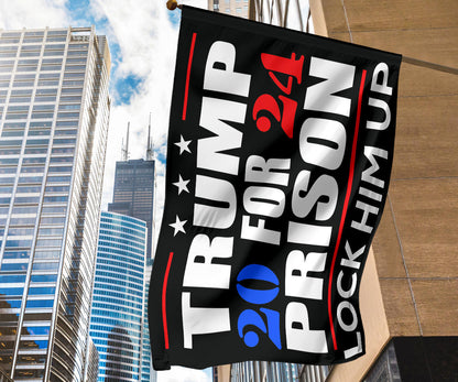 Trump 20 For 24 Prison Lock Him Up Flag Anti Donald Trump 2024 Merchandise