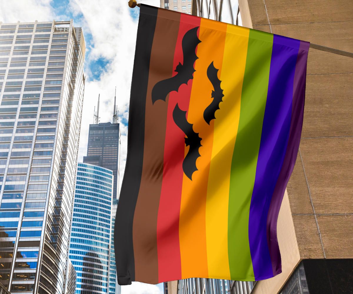 Halloween Pride Flag Bat Philadelphia Pride Flag Halloween Theme Decorations