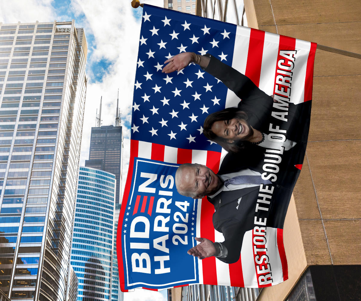 Biden Harris 2024 Flag Restore The Soul Of American Flag Biden Harris 2024 Merchandise