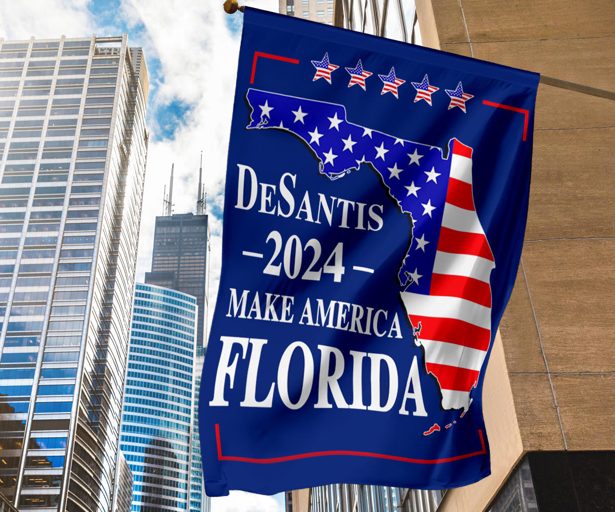 DeSantis 2024 Flag Make America Florida Ron Desantis Campaign Slogan Political Flags