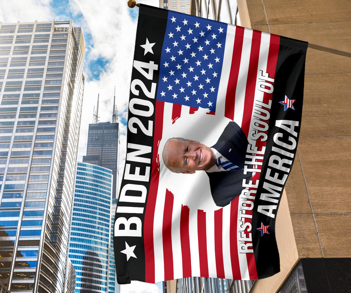 Biden 2024 Restore The Soul Of America Flag Vote For Biden 2024 Merchandise