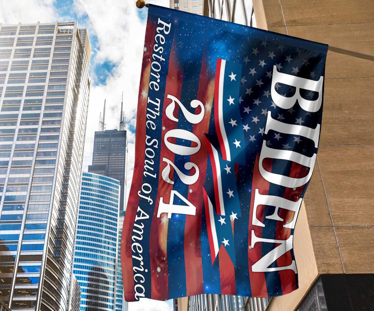 Biden 2024 Restore The Soul Of America Flag Vote For Joe Biden 2024 Election Campaign