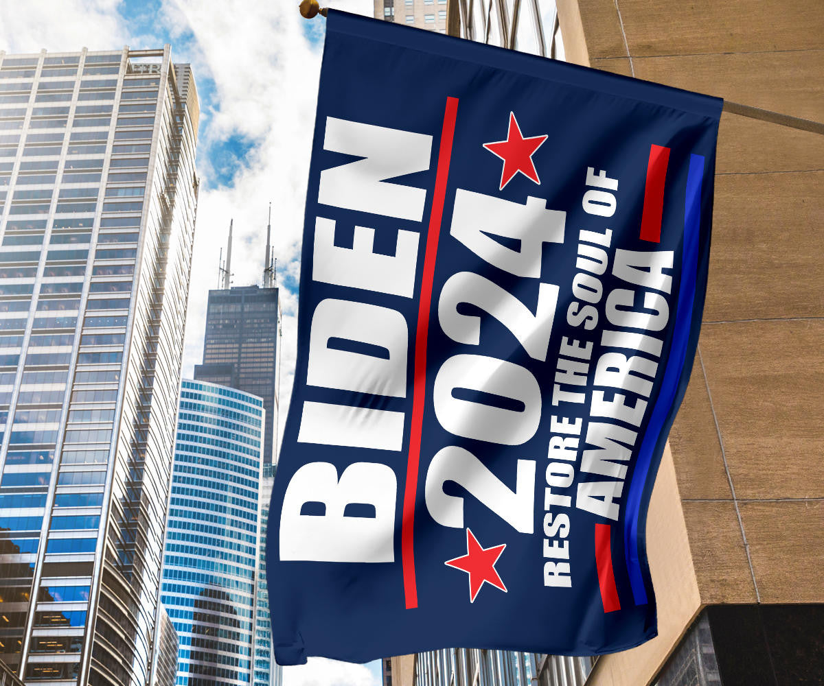 Biden 2024 Flag Support Joe Biden Restore The Soul Of America Election Campaign Merch