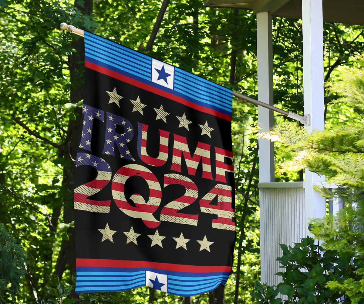 Trump 2024 Jfk Jr Flag Stripes On American Flag Garden Decoration Patriot Gifts