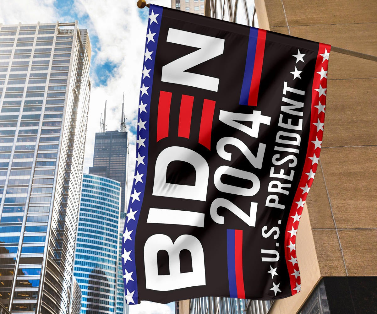 Biden 2024 US President Flag Re-Elect Biden For President Political Merchandise