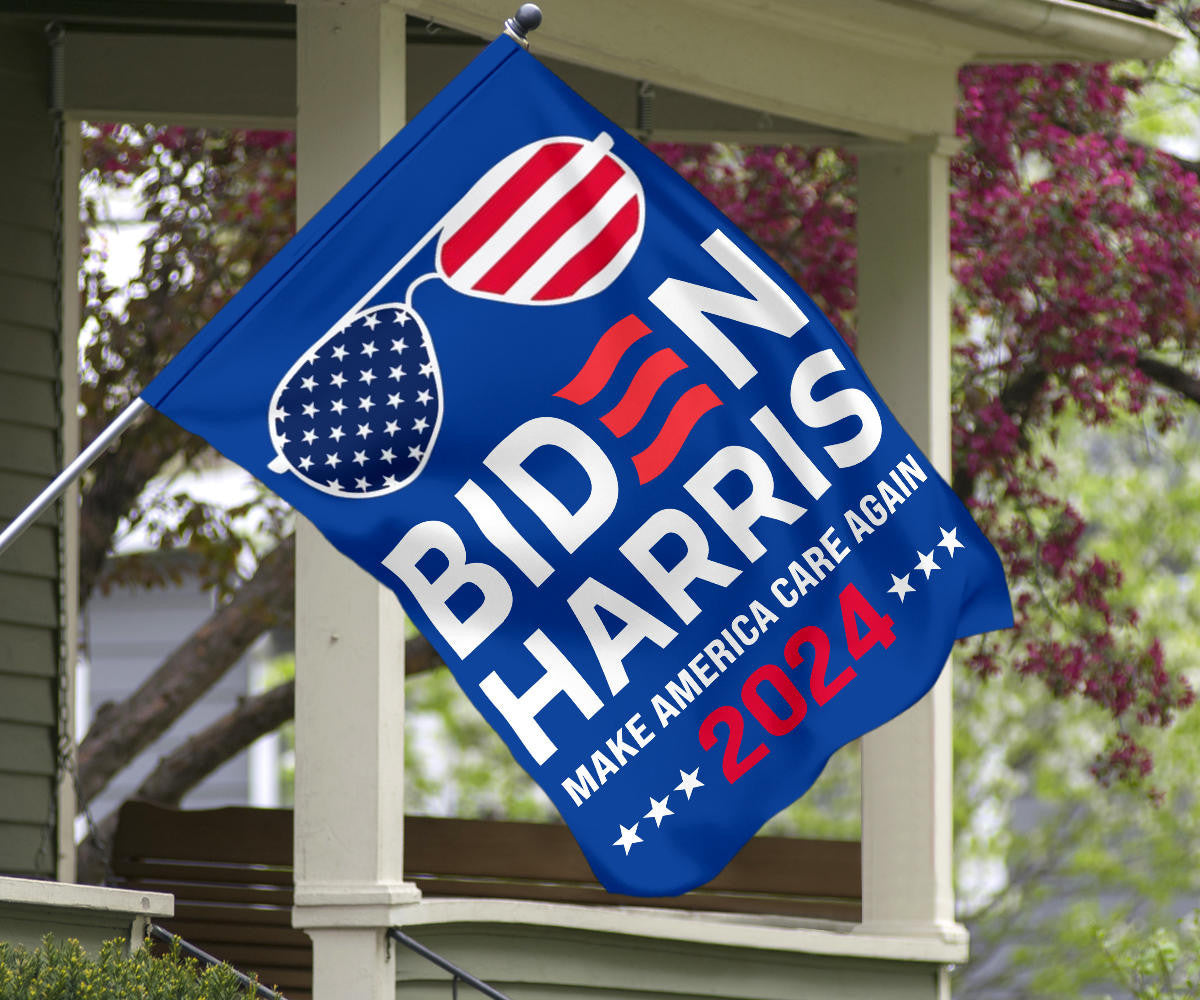 Biden Harris Make America Care Again 2024 Flag Re-Elect Joe Biden 2024 Merchandise