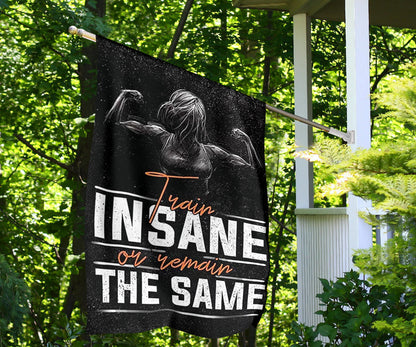 Train Insane Remain The Same Flag Motivational Gym Fitness Banner Gifts For Exercise Lover