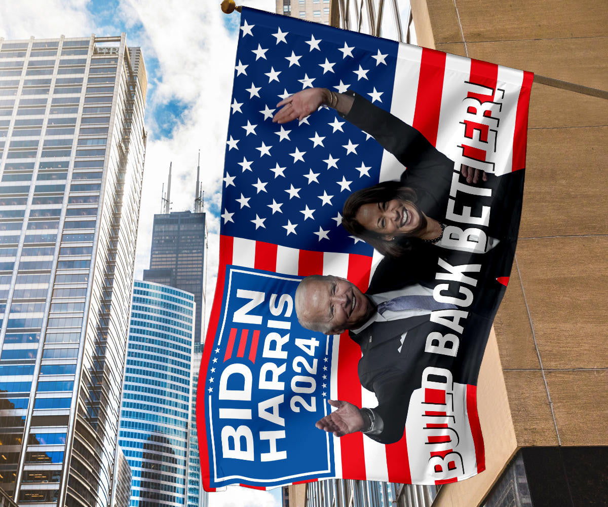 Biden Harris 2024 Flag Build Back Better USA Flag Re-Elect Biden For President Election