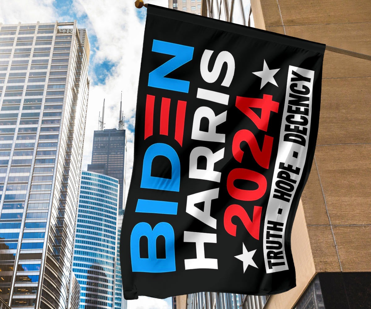 Biden Harris 2024 Truth Hope Decency Flag Vote For Biden Harris Merch 2024 Election