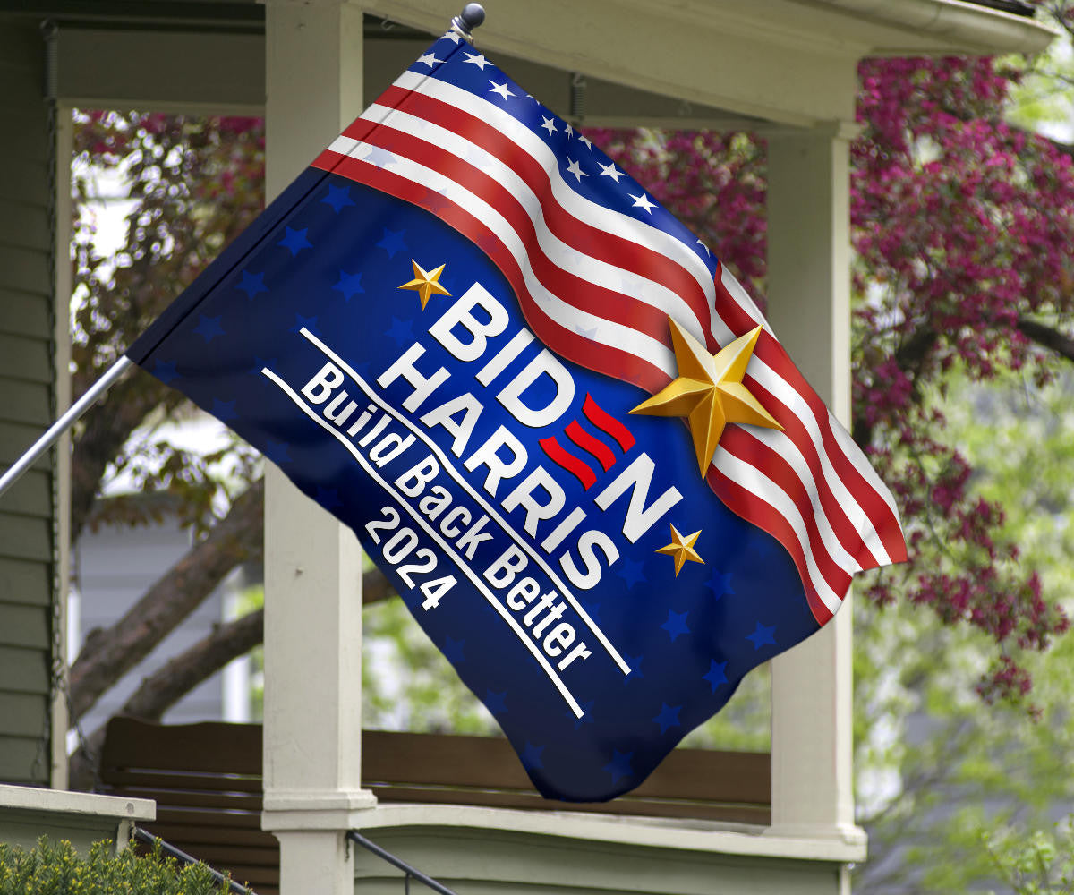 Biden Harris 2024 Build Back Better Flag USA Democrats For Joe Biden Voting Flag