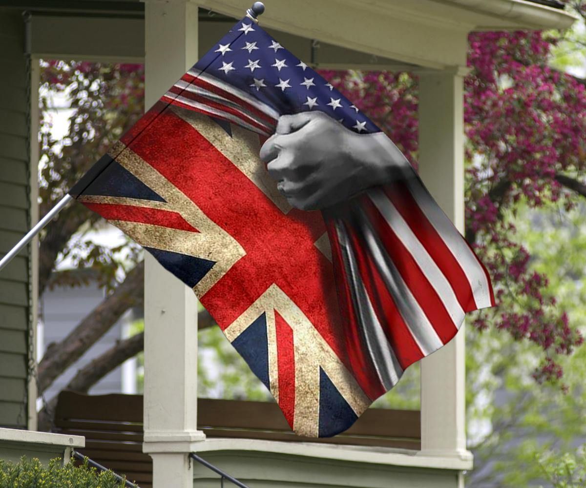 United Kingdom Flag And American Flag Vintage Old Retro British UK Union Jack Flag