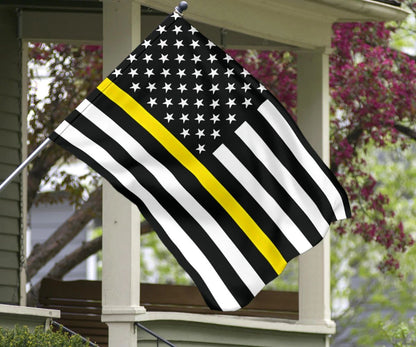 Thin Yellow Line Flag Gold Honor Dispatcher Tow Truck Driver Security Guard Loss Prevention