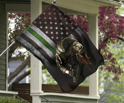 Thin Green Line Flag Honoring Military Patriotic Outdoor Decor Gift For Veteran