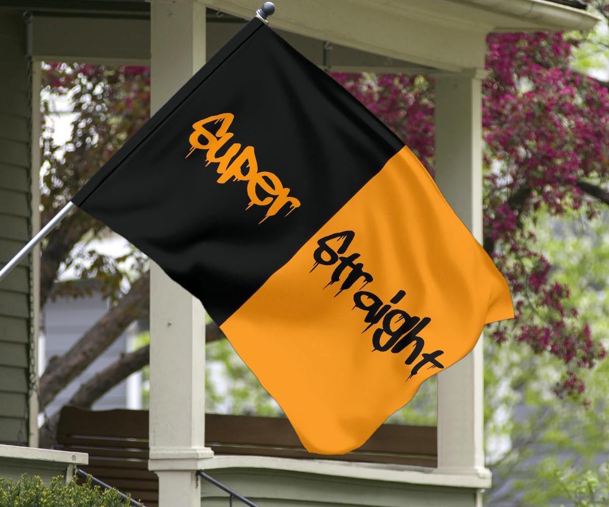 The Super Straight Flag Super Straight Movement Flags Black And Orange Merch