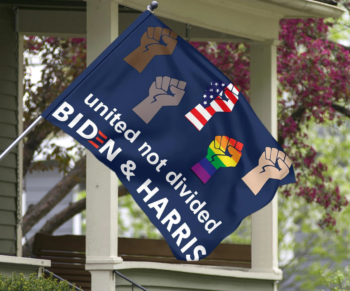 United Not Divided Biden And Harris Flag Patriotic LGBT Voters Biden Political Lawn Flags