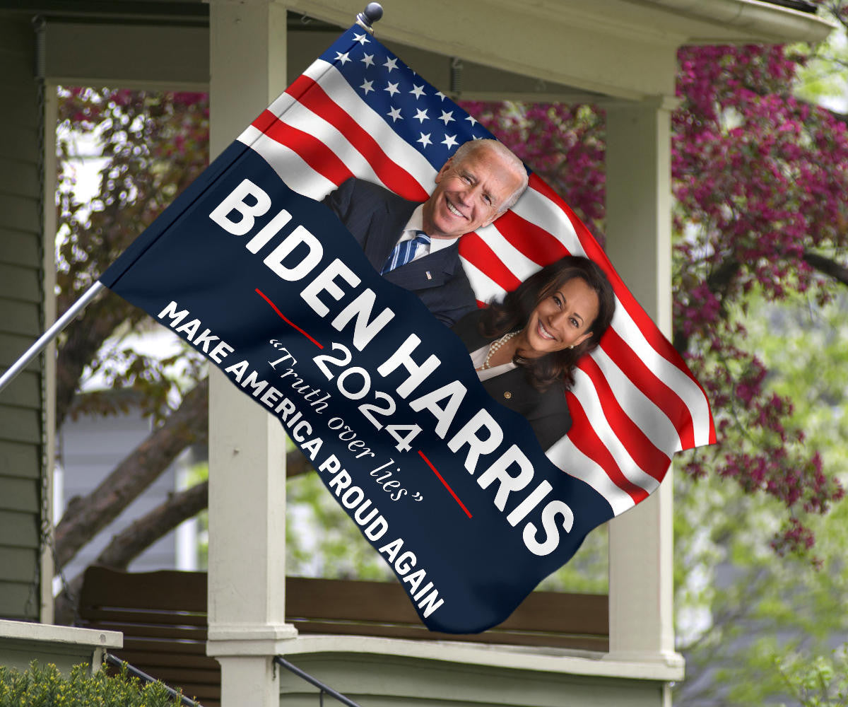 Biden Harris 2024 Flag Truth Over Lies Make America Proud Again Biden Harris Merchandise