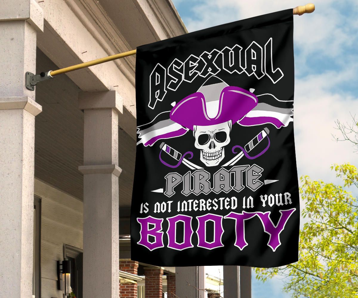 Asexual Flag Asexual Pirate Is Not Interested In Your Booty Flag LGBT Ace Flag