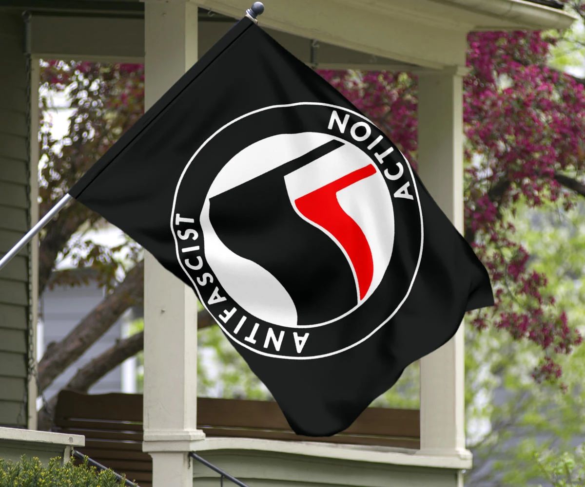 Anti Fascist Action Flag Banner Antifa Protest Anti Racism Flag For Yard Outside Decoration