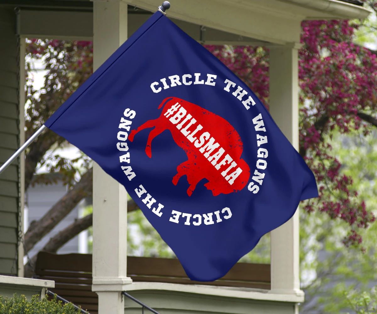 Bills Mafia Flag Circle The Wagons Billsmafia Buffalo Bill Throwback Flag Decor