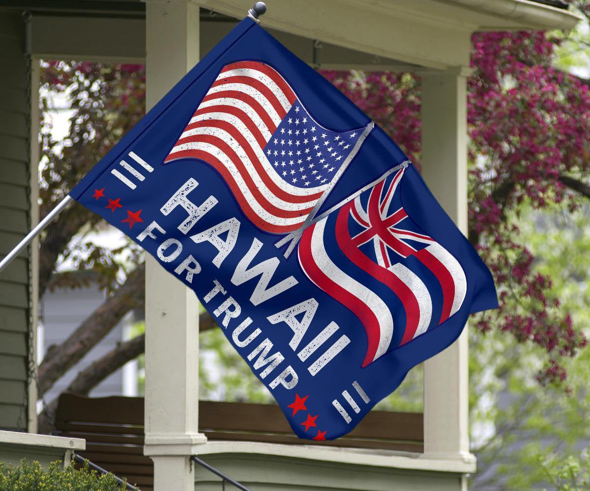 American and Hawaii Flag Trump For President 2024