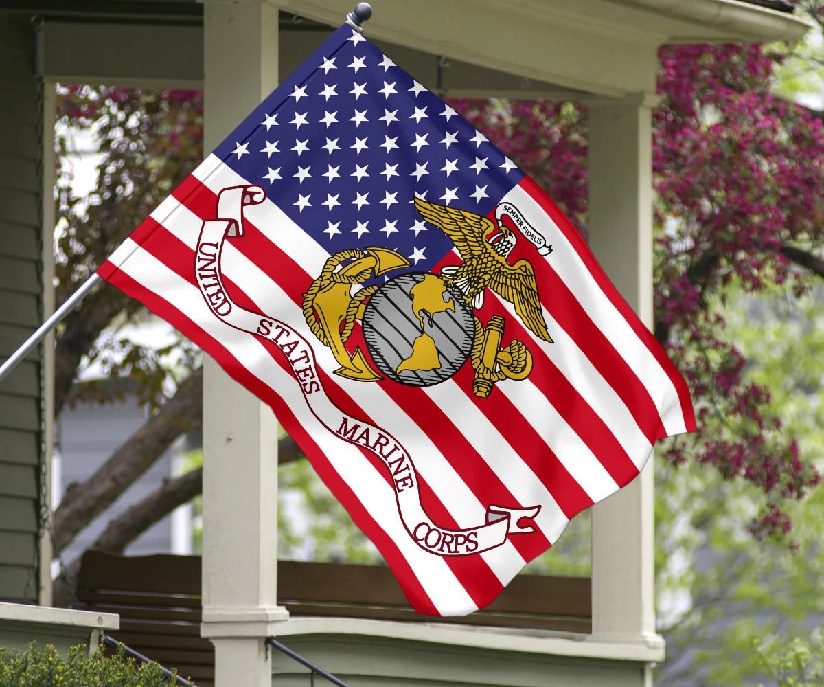 USMC Flag US Marine Corps American Flag Patriotic Marine Decor Indoor Outdoor