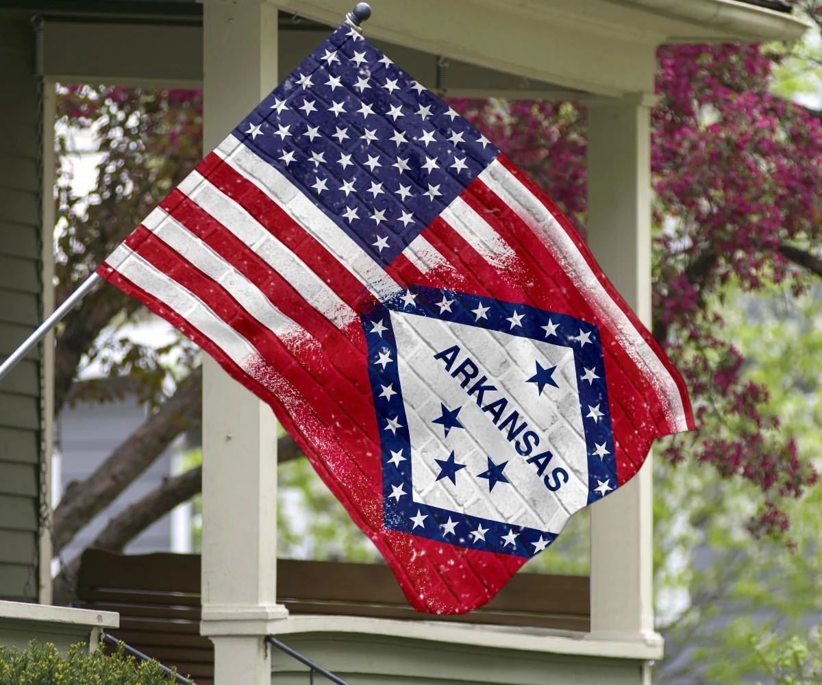 Arkansas State Flag American Flag U.S Patriotic Arkansas Resident House Decorating