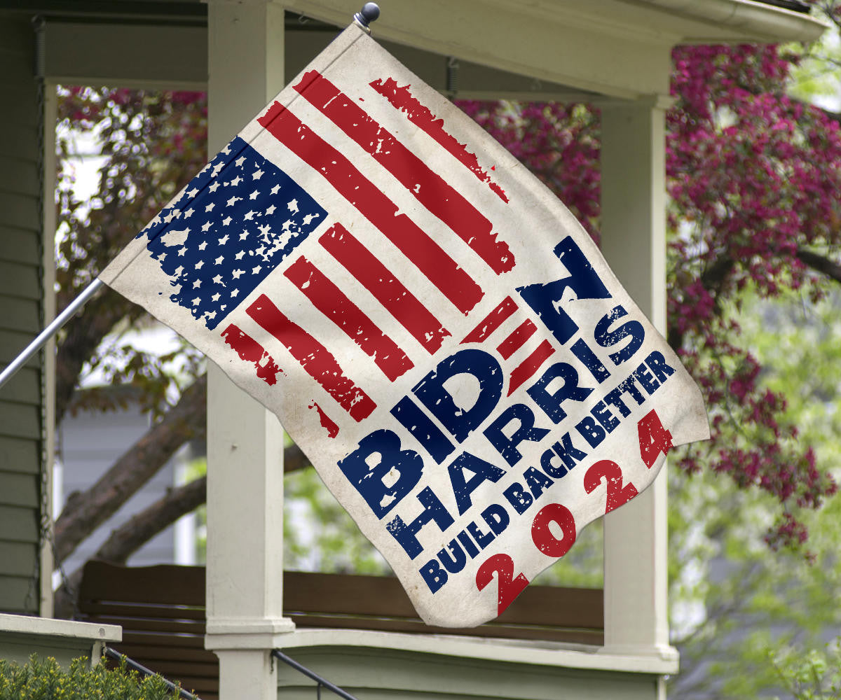 Biden Harris Build Back Better 2024 Flag Support Biden Harris 2024 Campaign Merch