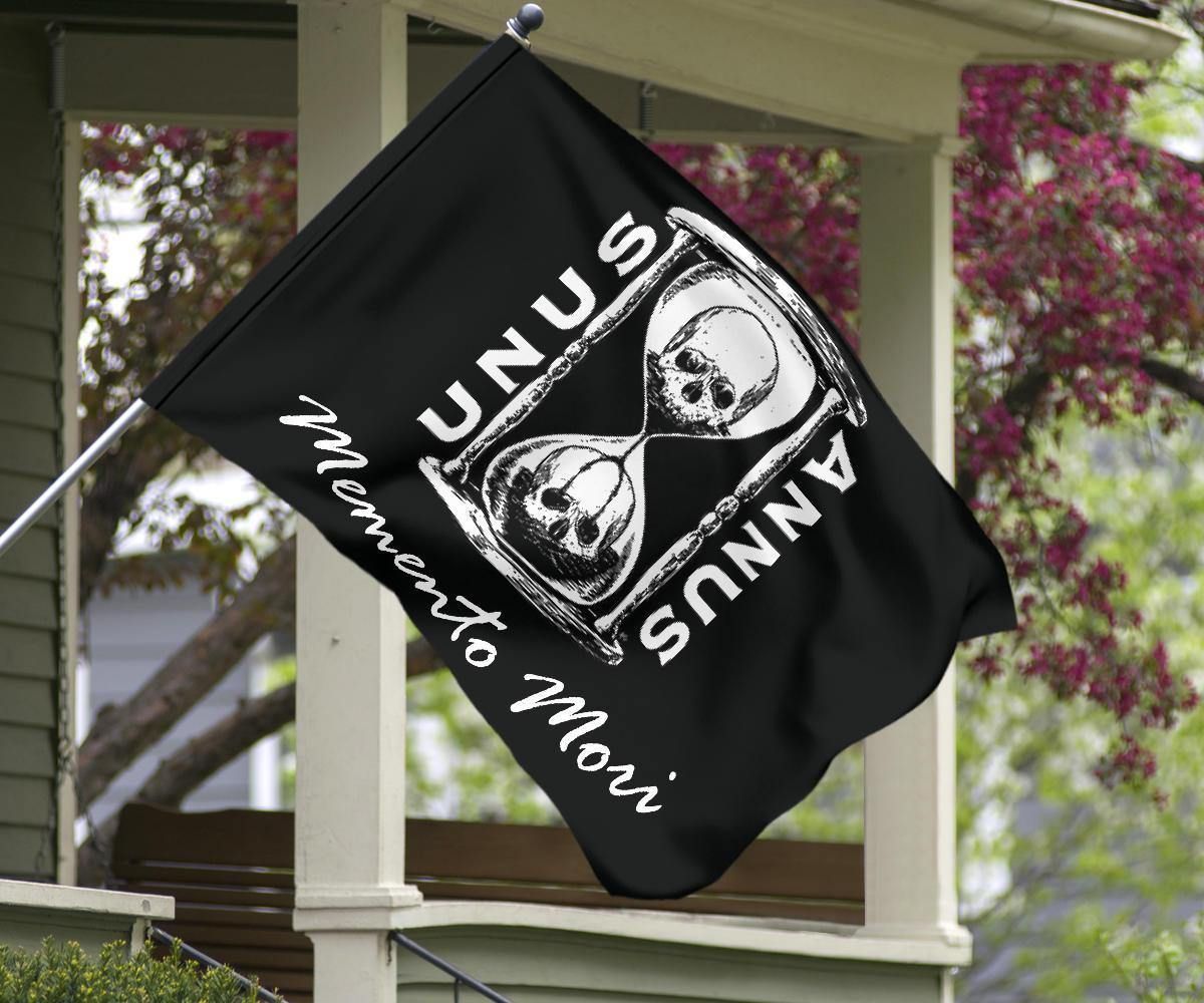 Unus Annus Flag Memento Mori Halloween Flag Outdoor Ornament For Halloween Party