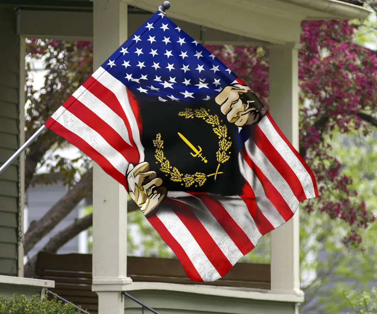 Black American Heritage Flag Inside American Flag Honor Black Heritage Flag