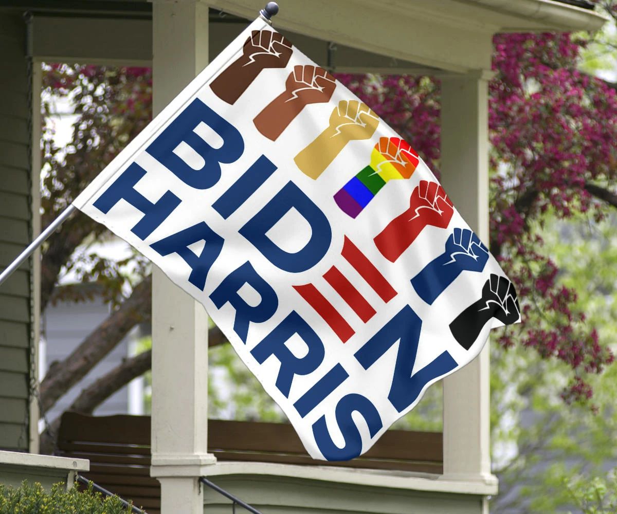 Biden Harris Flag LGBT Voting Biden Campaign 2024 Support BLM Justice Sign Harris Liberal