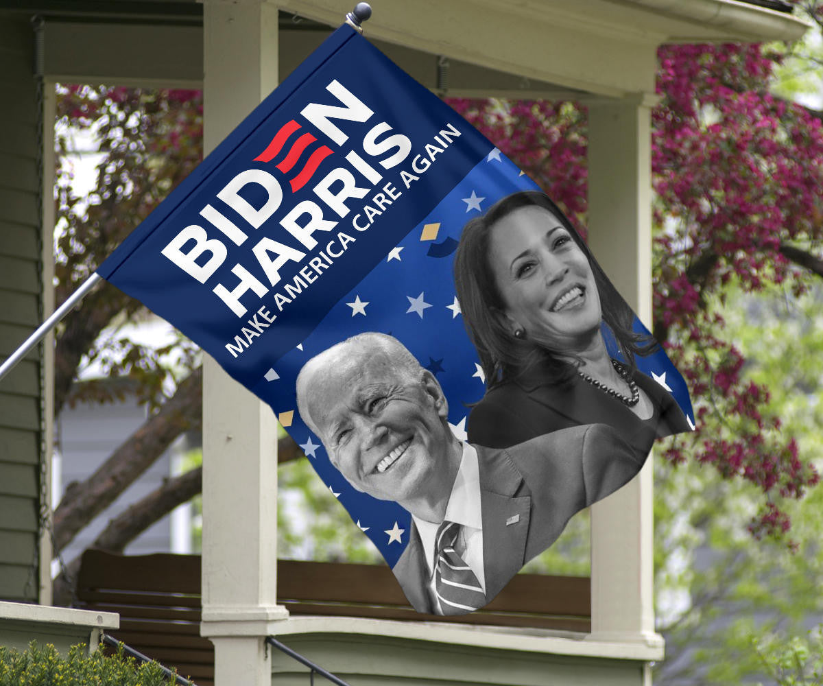 Biden Harris 2024 Flag Make America Care Again Dark Brandon Merch Gifts For Biden Lovers