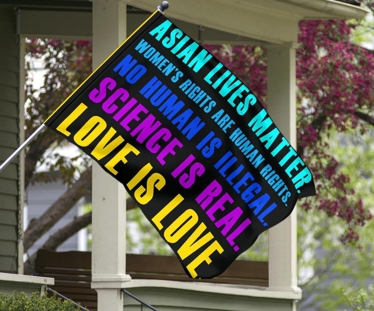 Asian Lives Matter Flag Love Is Love Stop AAPI Hate Hate Is A Virus Asian American Decor