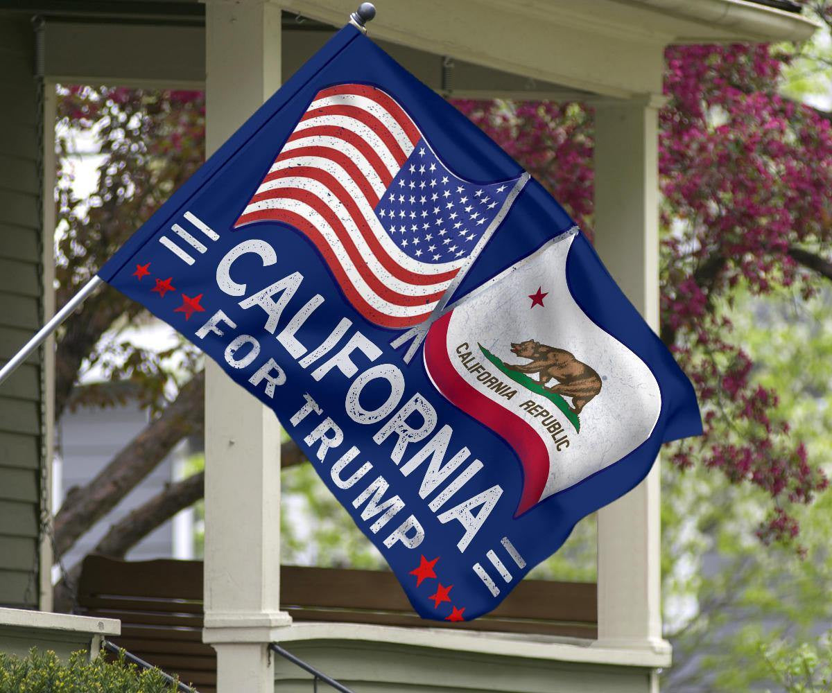 American And California For Trump Flags Support For President