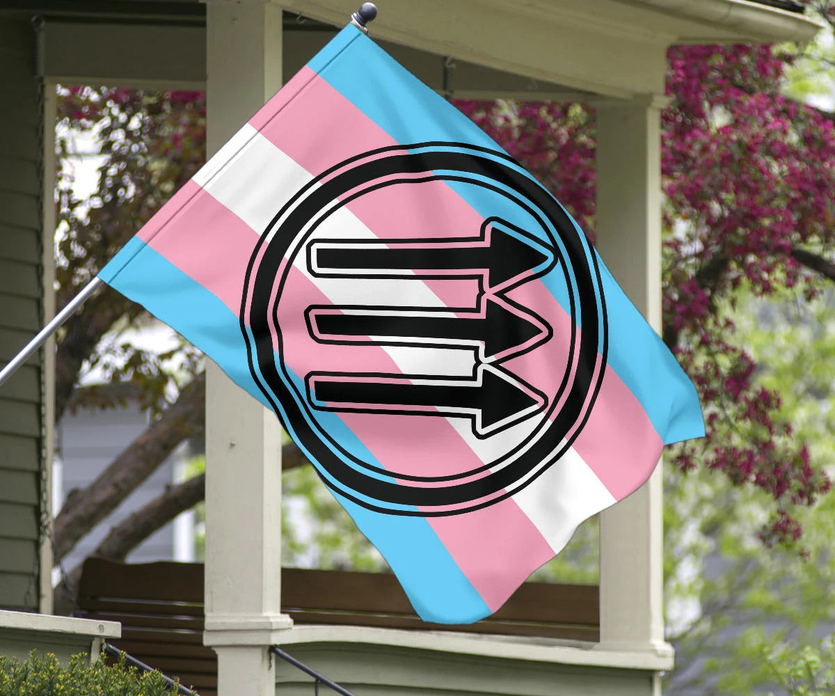 Three Narrows Trans Pride Flag Transgender Anti Fascist Anti Homophobic Flag