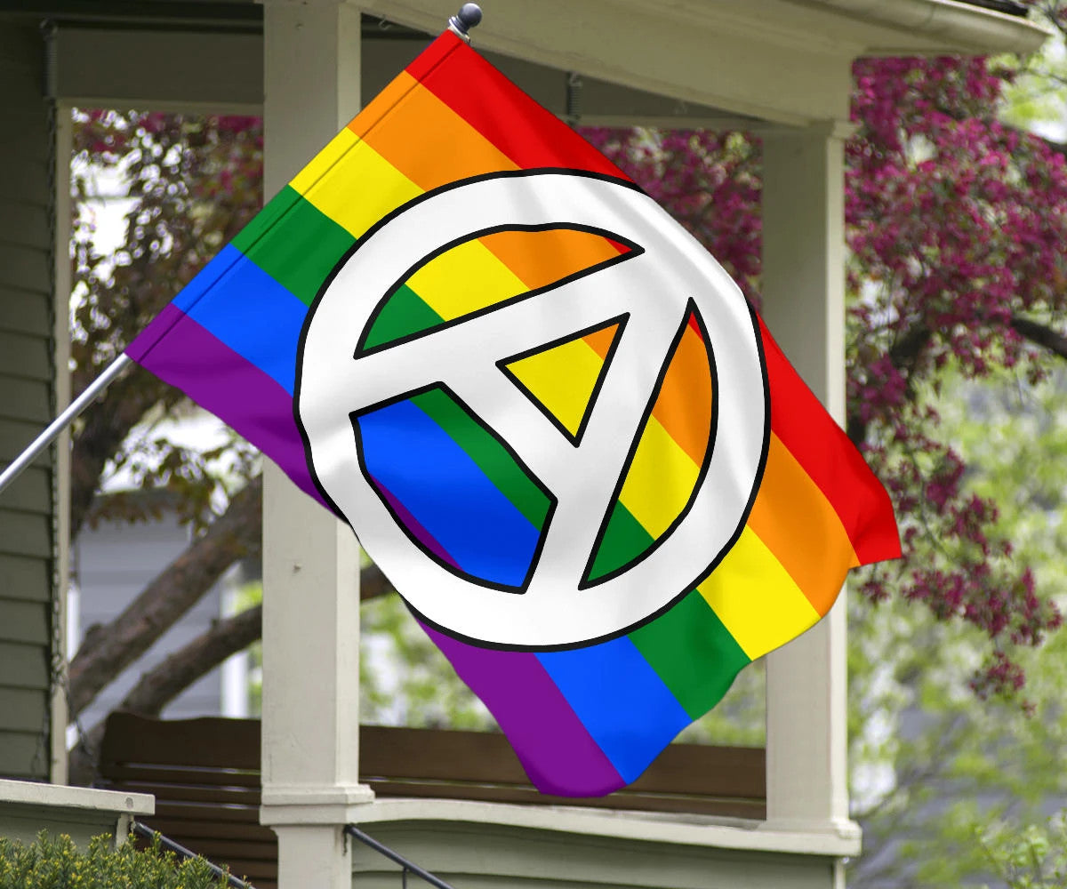 Anarchy Rainbow LGBT Pride Flag Antifa Anti Homophobe Support  LGBTQ Flag Decor