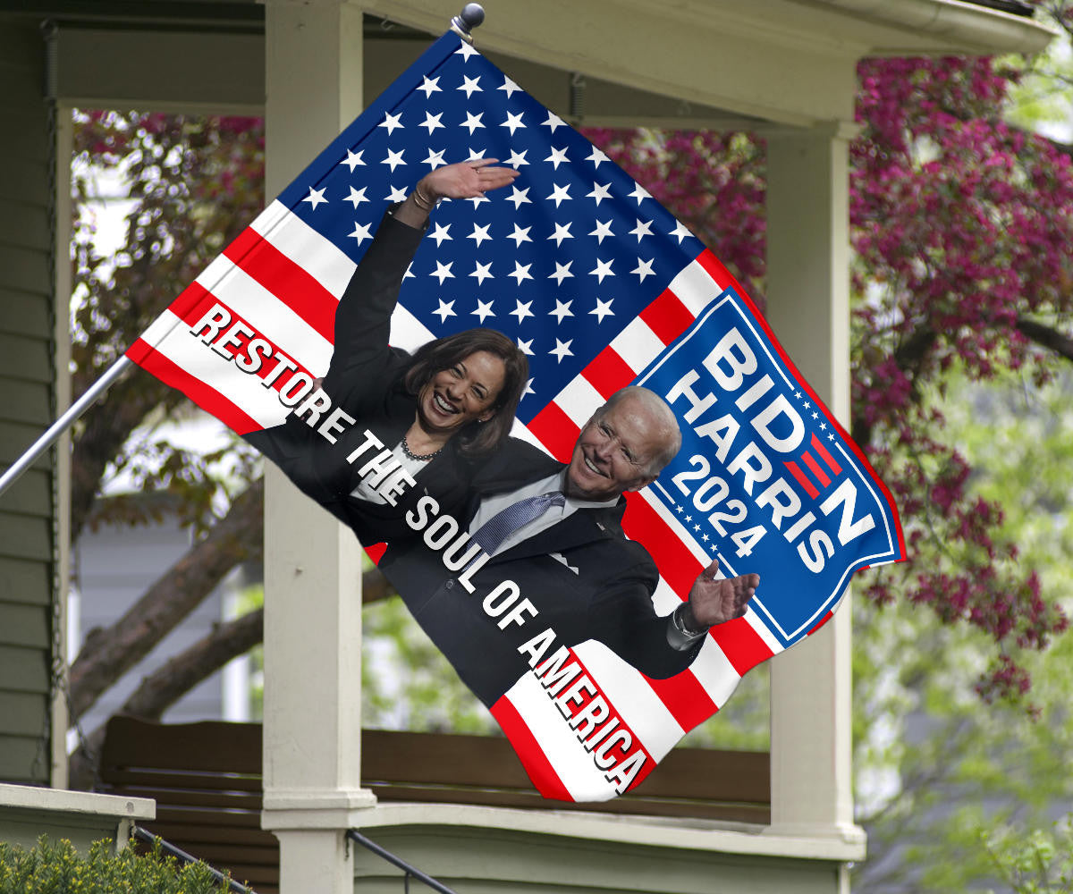 Biden Harris 2024 Flag Restore The Soul Of American Flag Biden Harris 2024 Merchandise