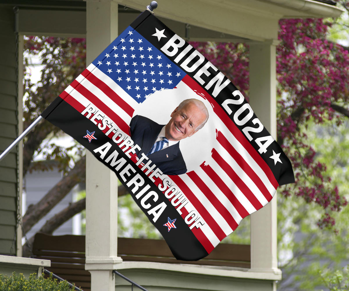 Biden 2024 Restore The Soul Of America Flag Vote For Biden 2024 Merchandise