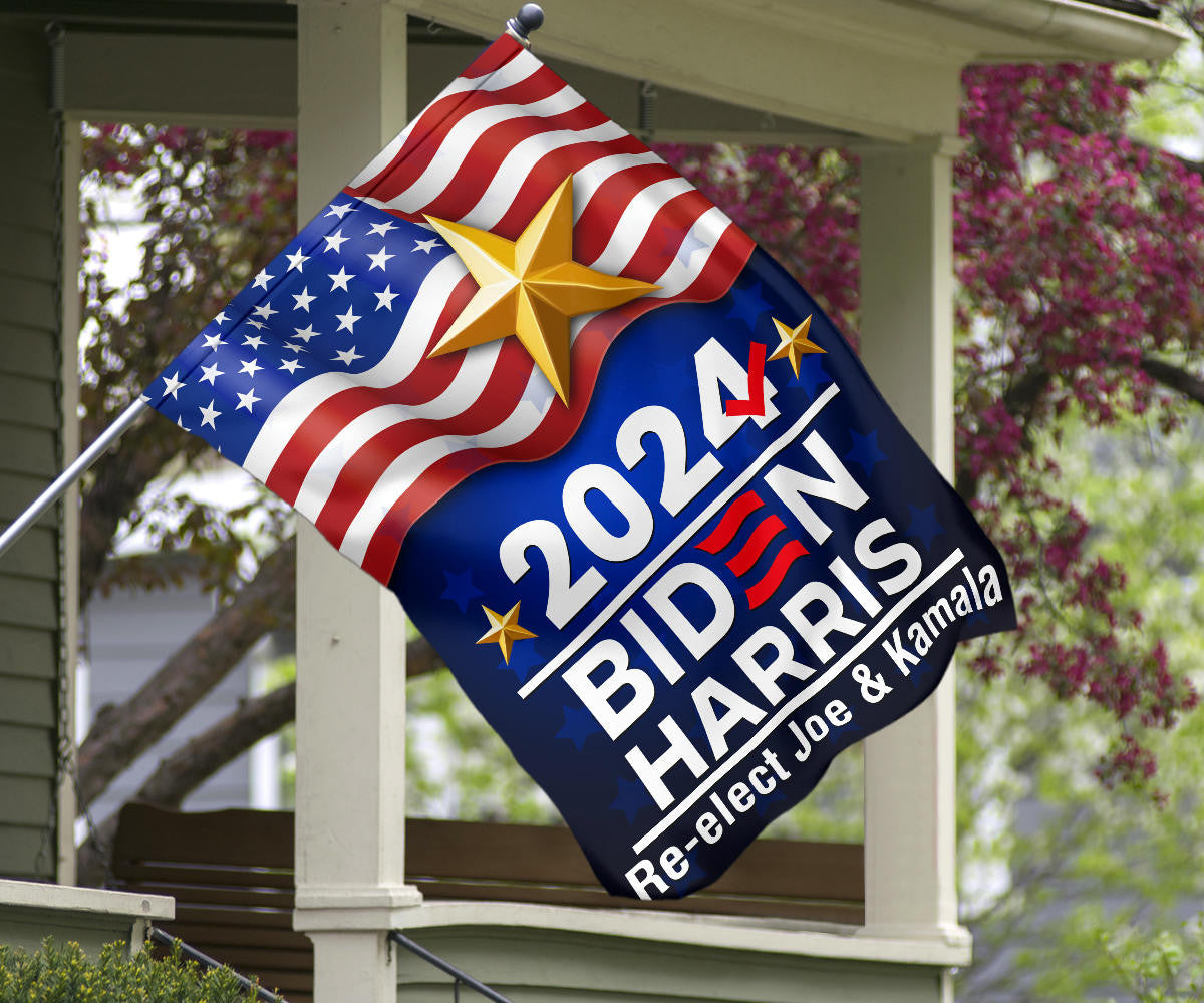 Biden Harris 2024 Flag Re-Elect Joe And Kamala For U.S President Campaign Voting Flag