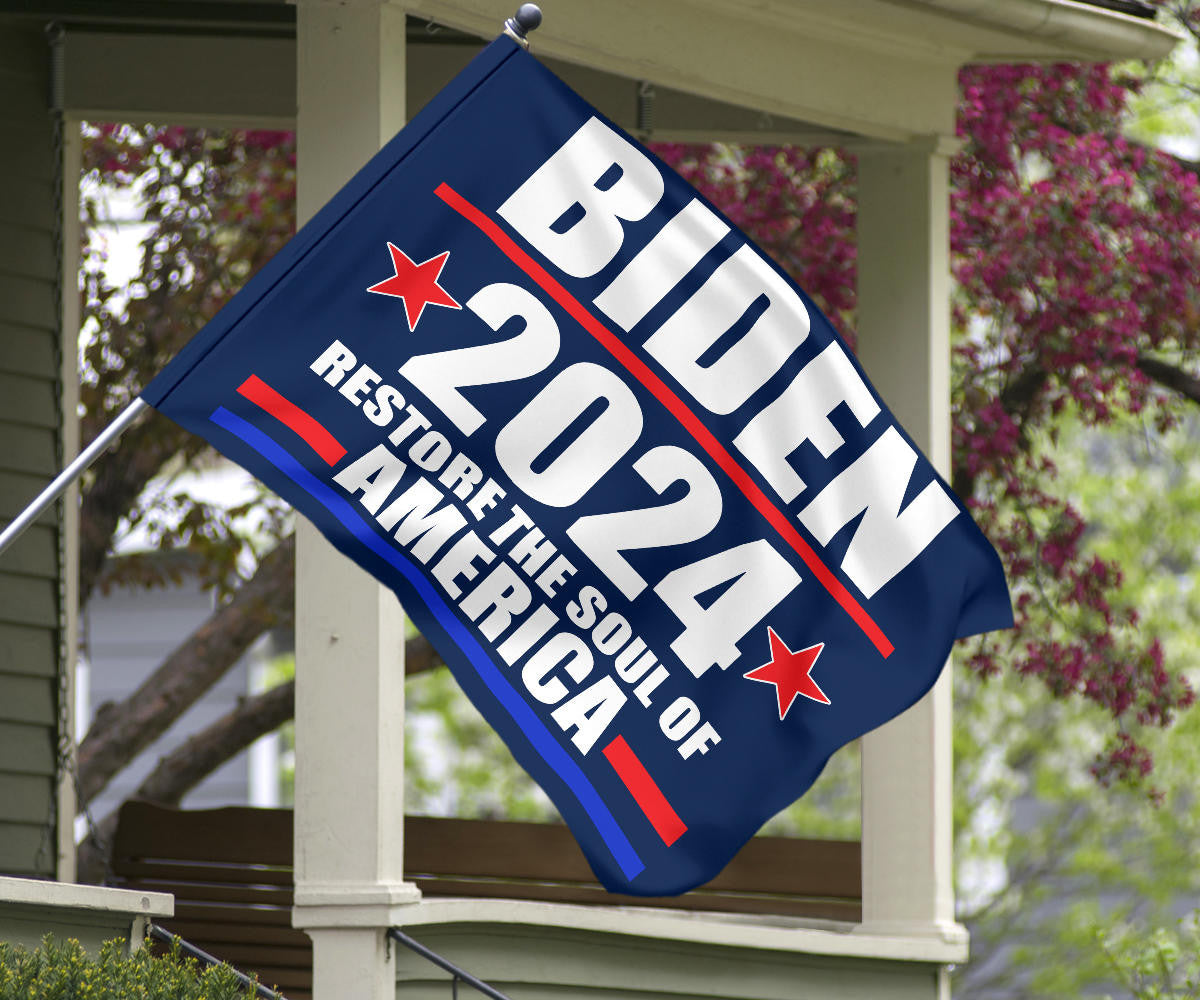 Biden 2024 Flag Support Joe Biden Restore The Soul Of America Election Campaign Merch