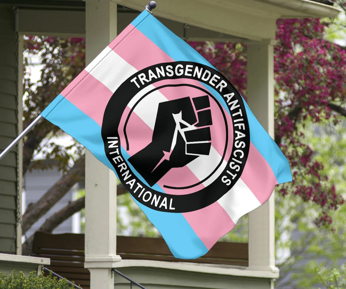 Trans Flag Transgender Anti Fascist International Power Fist Anti Homophobic Pride Merch