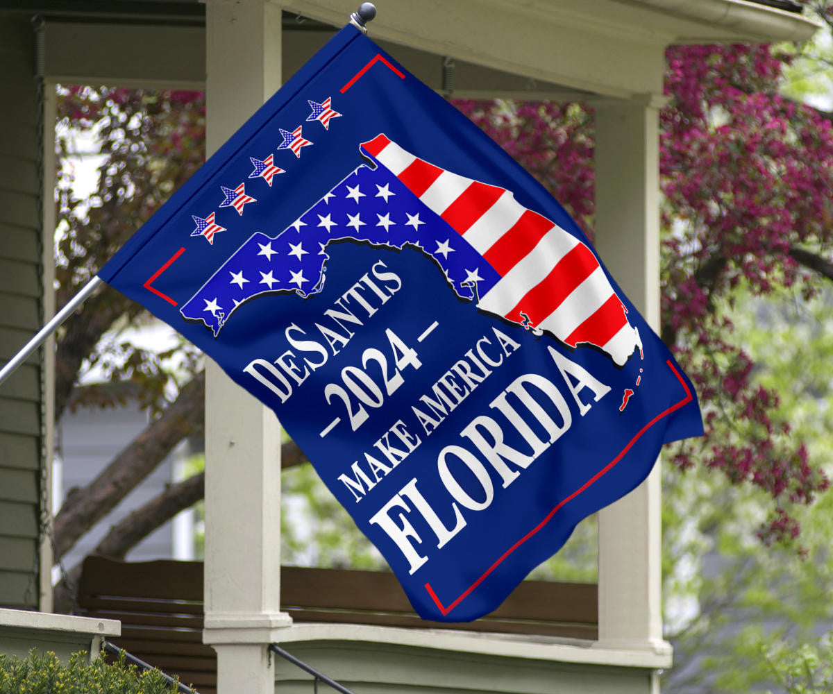 DeSantis 2024 Flag Make America Florida Ron Desantis Campaign Slogan Political Flags