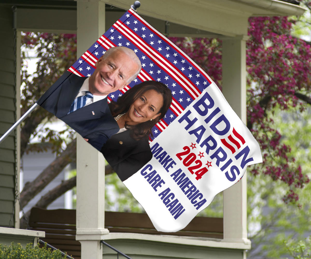 Biden Harris 2024 Make America Care Again Flag Biden Harris Campaign Merch President Election