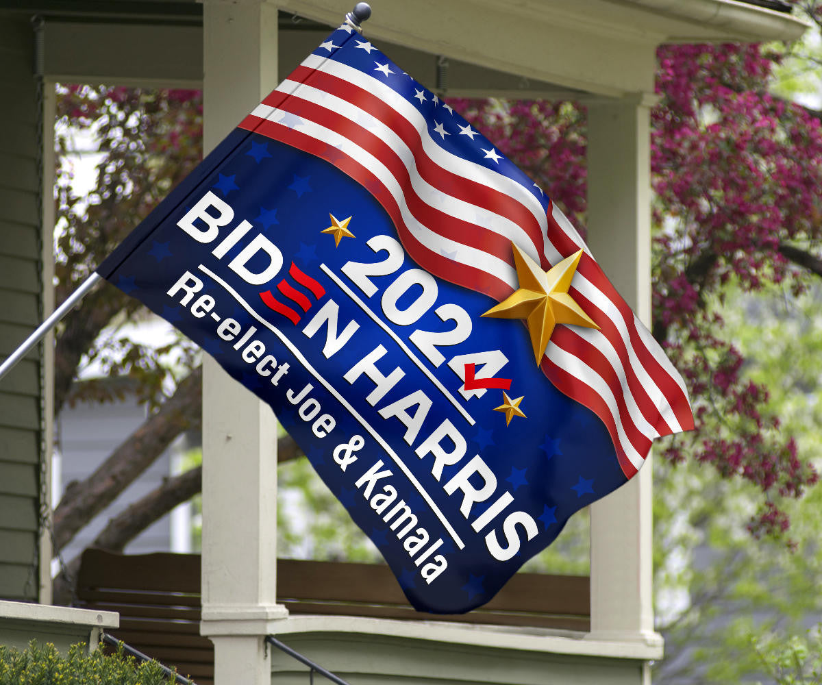 Biden Harris 2024 Flag Re-Elect Joe And Kamala For U.S President Campaign Flag For Sale