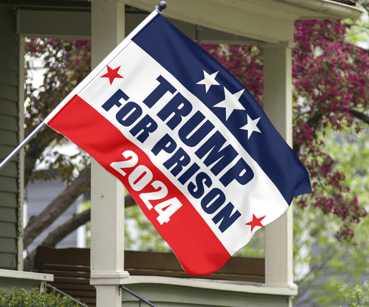 Trump For Prison 2024 Flag Vote Donald Trump 20-24 Years In Prison Yard Flag Decor