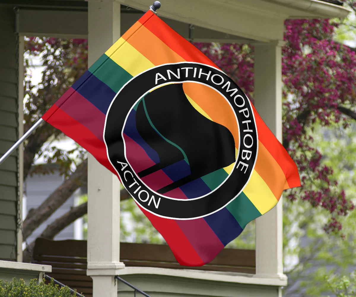 Anti Homophobe Action Pride Flag Merch Antifa LGBT Anti Fascist LGBTQ Merchandise