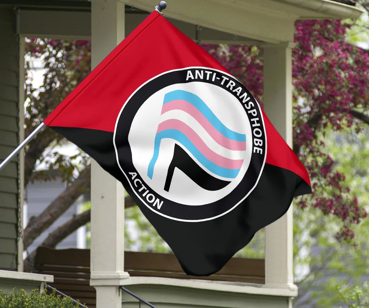 Anti Transphobe Action Flag Anarchy Antifa Pride Transgender LGBT Anti Homophobia