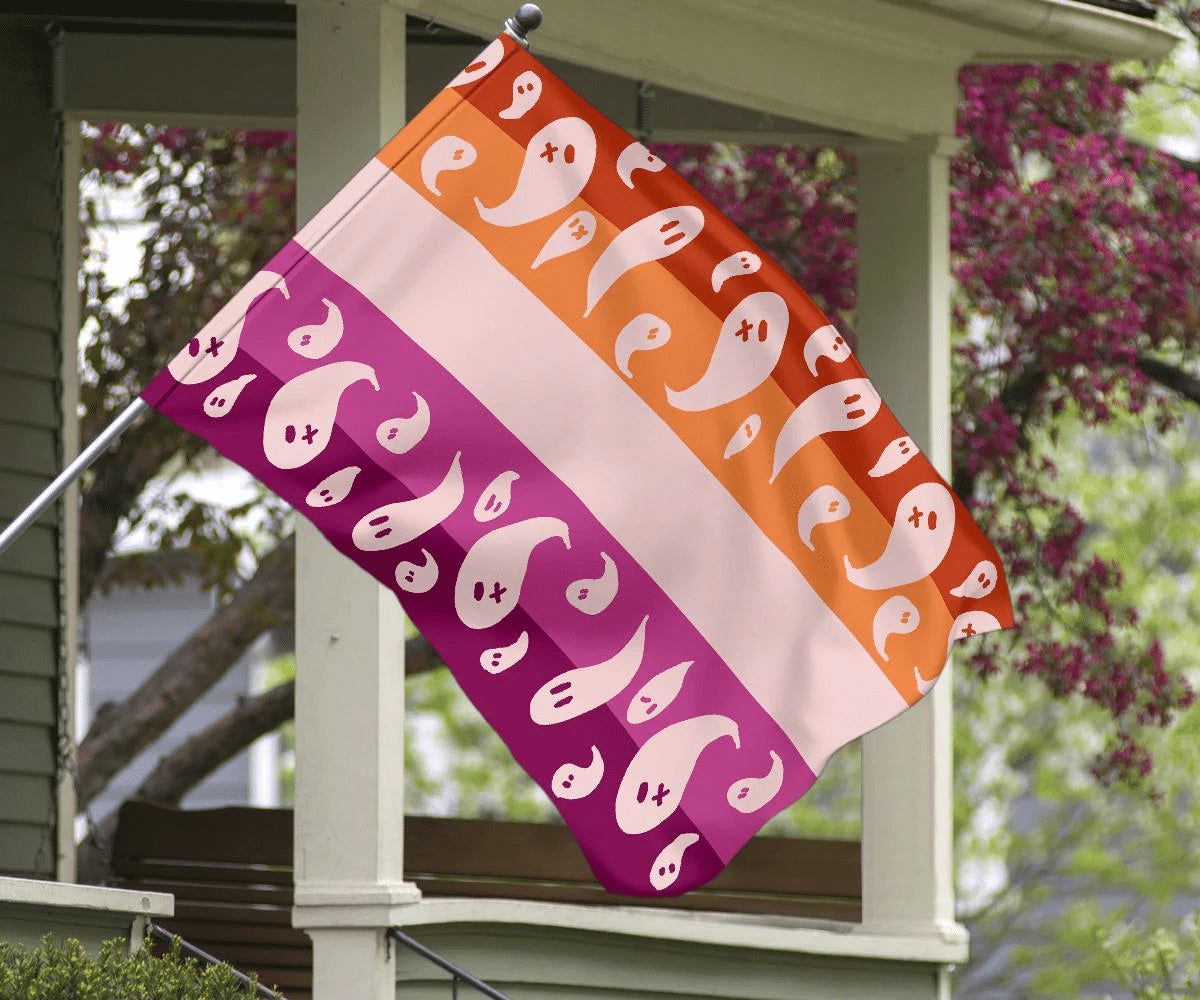 Halloween Pride Flag Ghost New Lesbian Pride Flag Cute Halloween Decorations