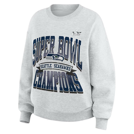 Seahawks Super Bowl Merch Seattle Seahawks WEAR by Erin Andrews Super Bowl LX Champions Sweatshirt - MadebyMun