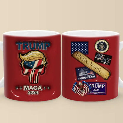 Trump MAGA 2024 - US Elections 3D Inflated Effect Printed Mug, Trump Mug